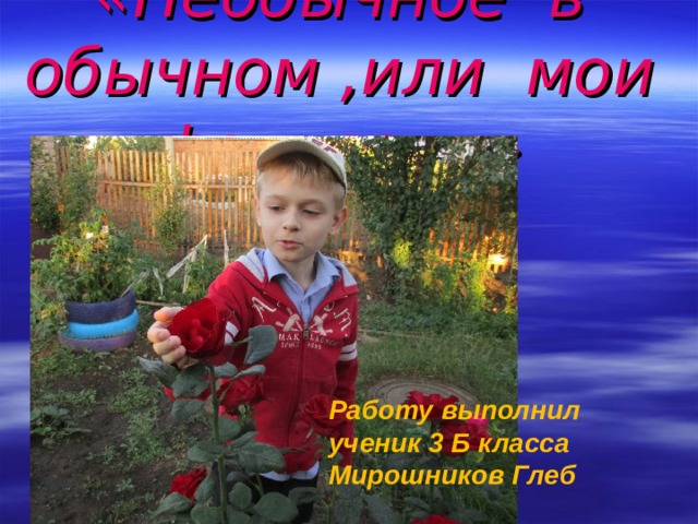 «Необычное в обычном ,или мои фантазии» Работу выполнил ученик 3 Б класса Мирошников Глеб 