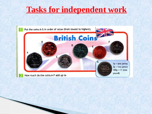 Tasks for independent work   