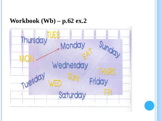 Workbook (Wb) – p.62 ex.2 
