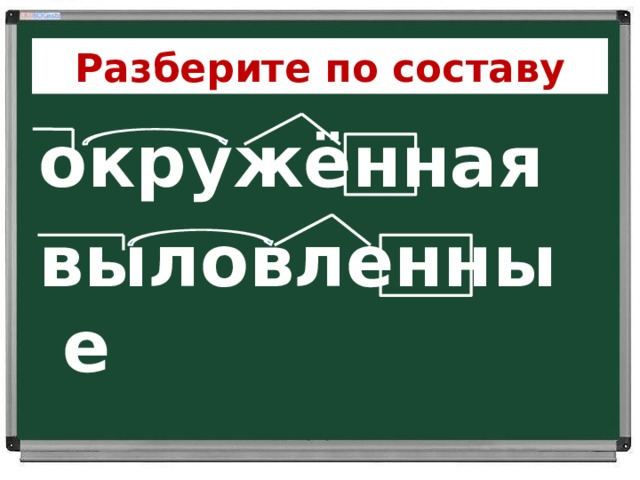 Разберите по составу окружённая выловленные 