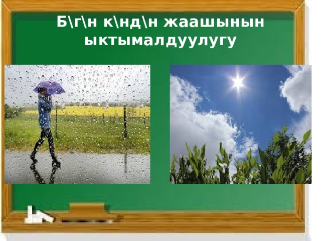 Б\г\н к\нд\н жаашынын ыктымалдуулугу 