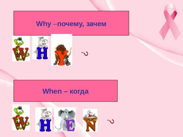 ? ? Why – почему, зачем When – когда 