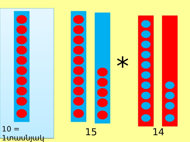 * 10 = 1 տասնյակ 15 14 