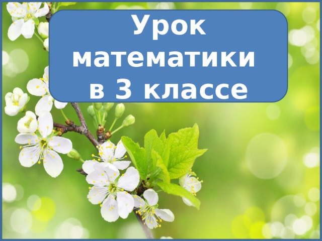 Урок математики в 3 классе 