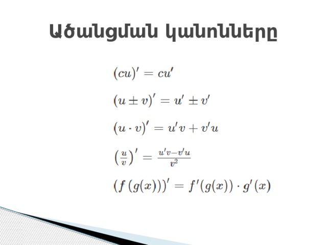 Ածանցման կանոնները 
