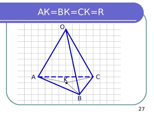 АК=ВК=СК= R О А С K В  