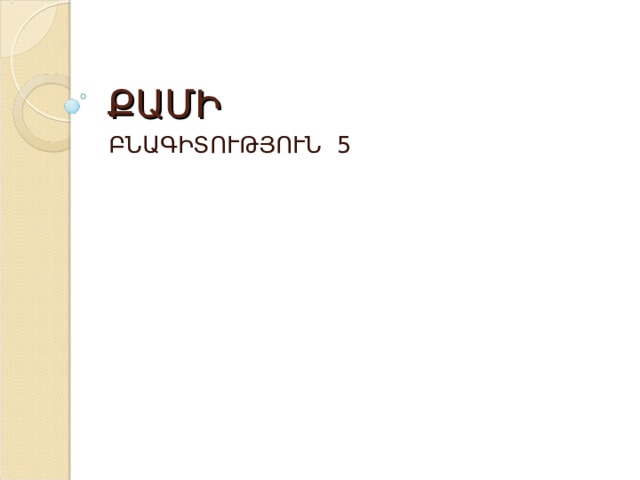 ՔԱՄԻ ԲՆԱԳԻՏՈՒԹՅՈՒՆ 5 