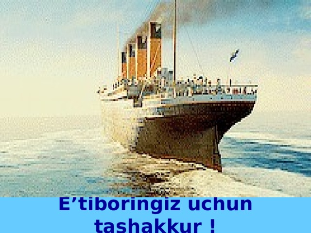 E’tiboringiz uchun tashakkur ! 