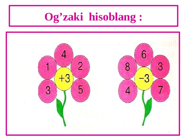 Og’zaki hisoblang : 