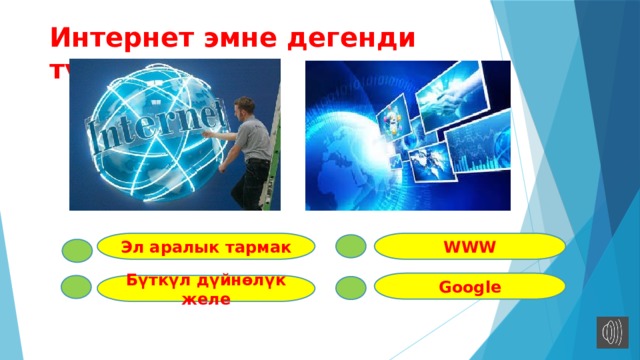 Интернет эмне дегенди түшүндүрөт? Эл аралык тармак WWW Google Бүткүл дүйнөлүк желе 