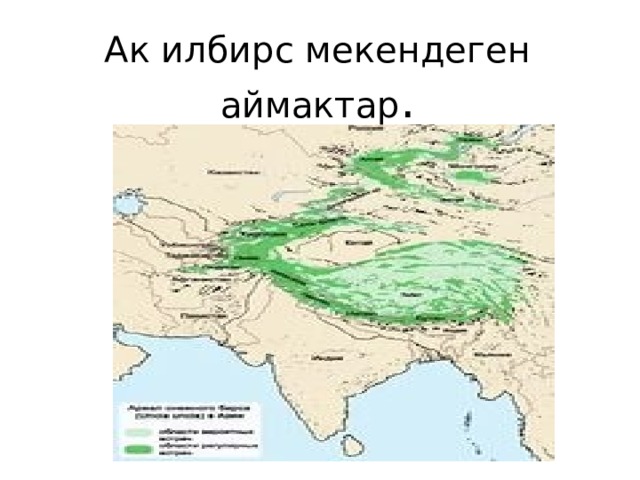 Ак илбирс мекендеген аймактар . 