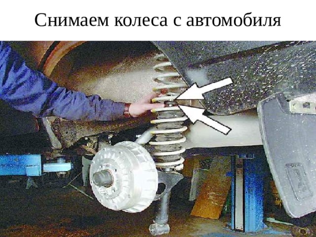 Снимаем колеса с автомобиля 