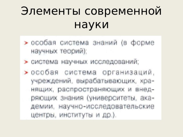 Элементы современной науки 