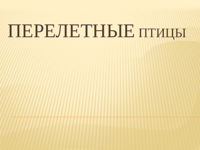 ПЕРЕЛЕТНЫЕ ПТИЦЫ 