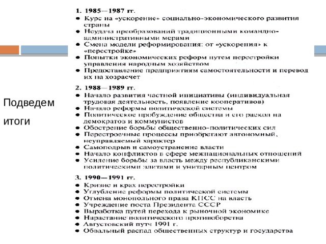 Подведем итоги 