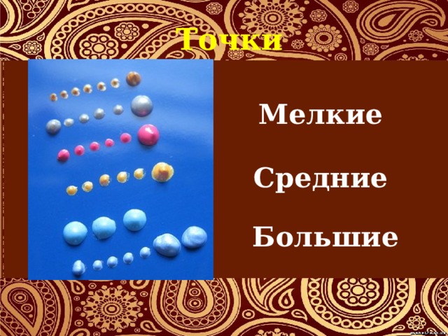 Точки Мелкие Средние Большие 