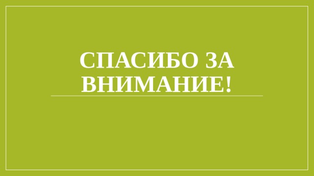 СПАСИБО ЗА ВНИМАНИЕ! 