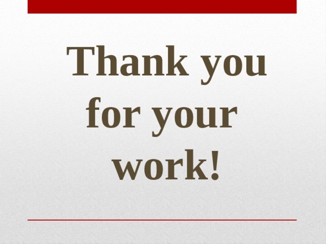 Thank you for your work! 