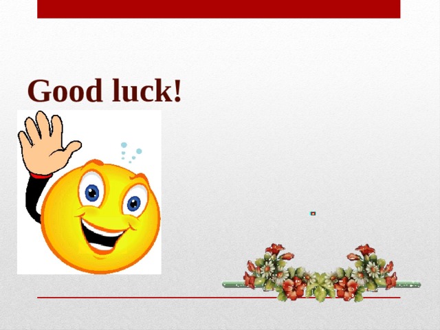 Good luck! 