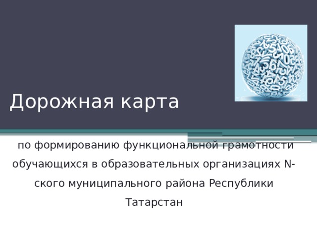Дорожная карта  по формированию функциональной грамотности обучающихся в образовательных организациях N-ского муниципального района Республики Татарстан 
