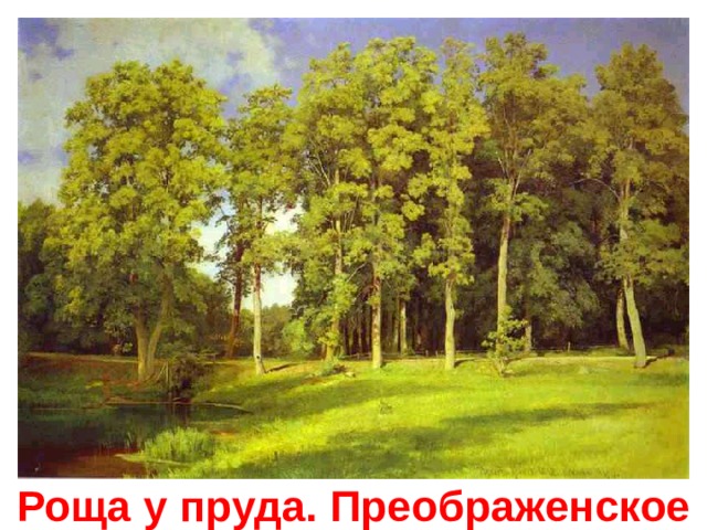 Роща у пруда . Преображенское 