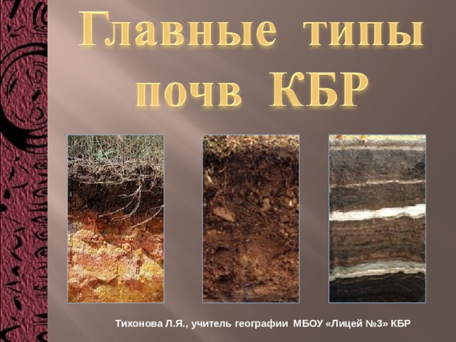 Тихонова Л.Я., учитель географии МБОУ «Лицей №3» КБР 