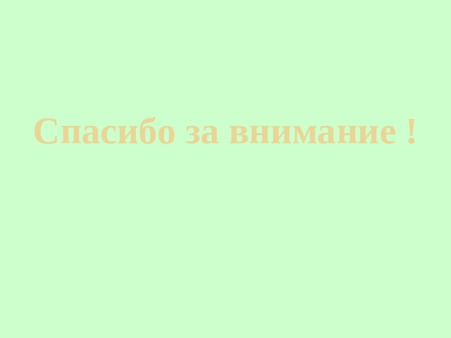 Спасибо за внимание ! 