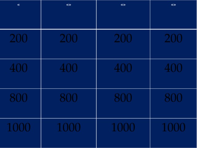 « «» 200 «» 200 400 800 «» 200 400 1000 800 400 200 400 800 1000 800 1000 1000 