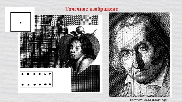 Точечное изображеие Канвовое изображение части портрета Ж-М Жаккарда 