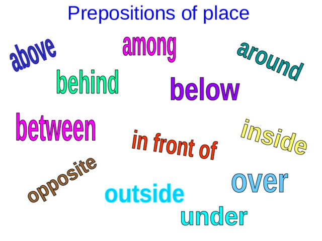 Prepositions of place  