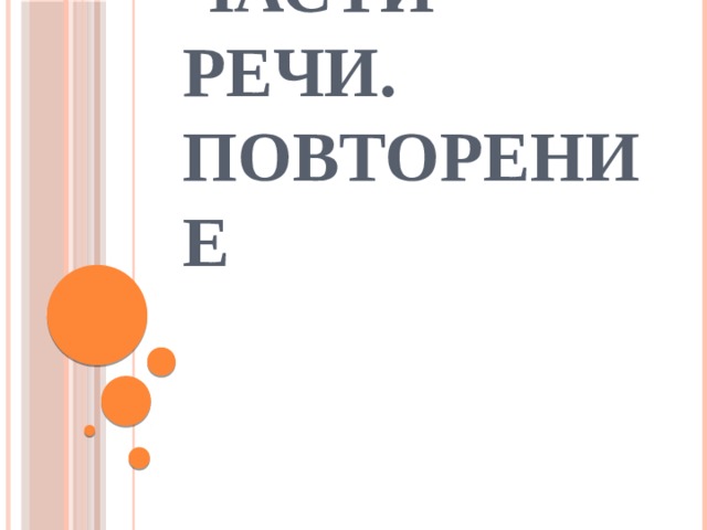 Части речи. Повторение 