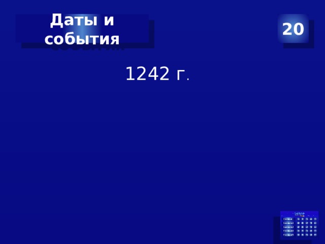Даты и события 20   1242 г . 