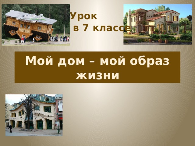 Урок  в 7 классе Мой дом – мой образ жизни 