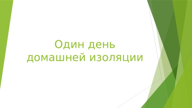 Один день домашней изоляции 