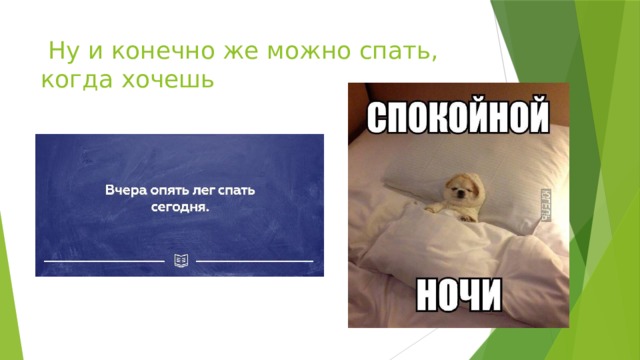  Ну и конечно же можно спать, когда хочешь 