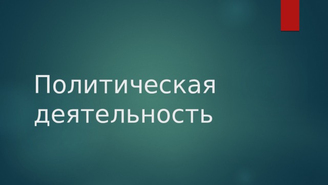 Политическая  деятельность 