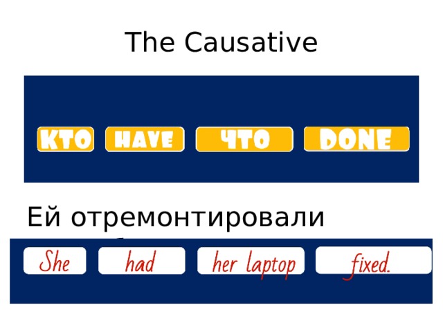 The Causative Ей отремонтировали ноутбук 