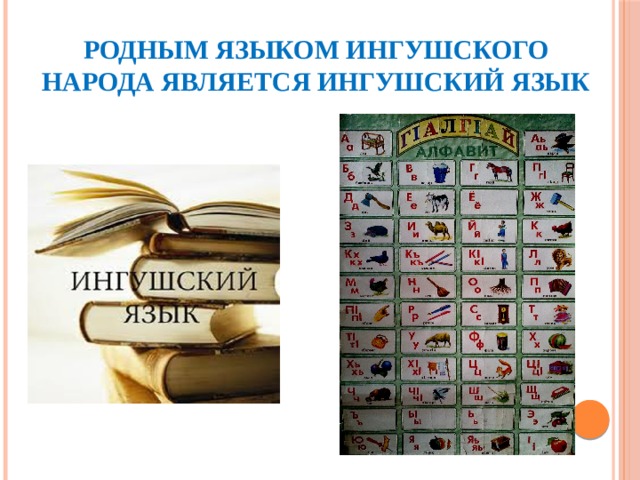 Родным языком ингушского народа является ингушский язык 