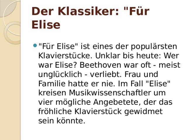 Der Klassiker: 