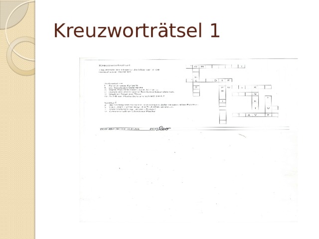 Kreuzworträtsel 1 