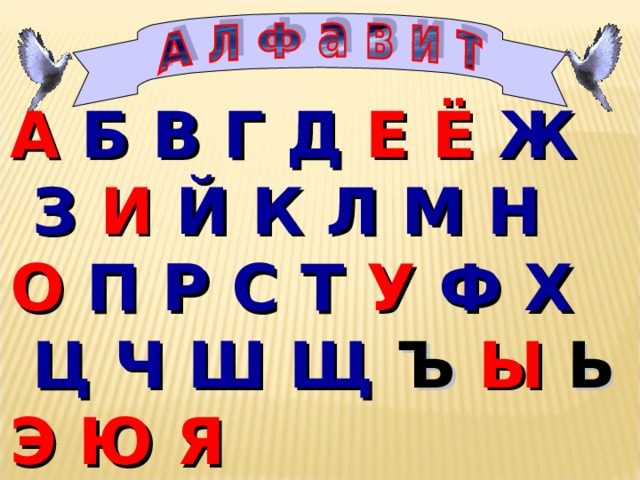 А  Б В Г Д  Е Ё  Ж  З  И  Й К Л М Н  О  П Р С Т  У  Ф  Х  Ц Ч Ш Щ  Ъ  Ы  Ь  Э Ю Я 