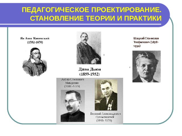 ПЕДАГОГИЧЕСКОЕ ПРОЕКТИРОВАНИЕ.  СТАНОВЛЕНИЕ ТЕОРИИ И ПРАКТИКИ  