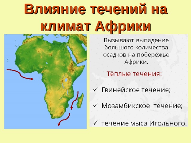 Влияние течений на климат Африки 
