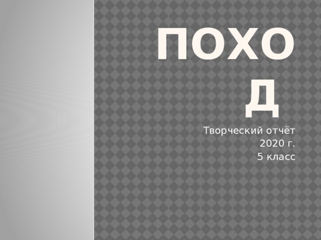 Поход Творческий отчёт 2020 г. 5 класс 