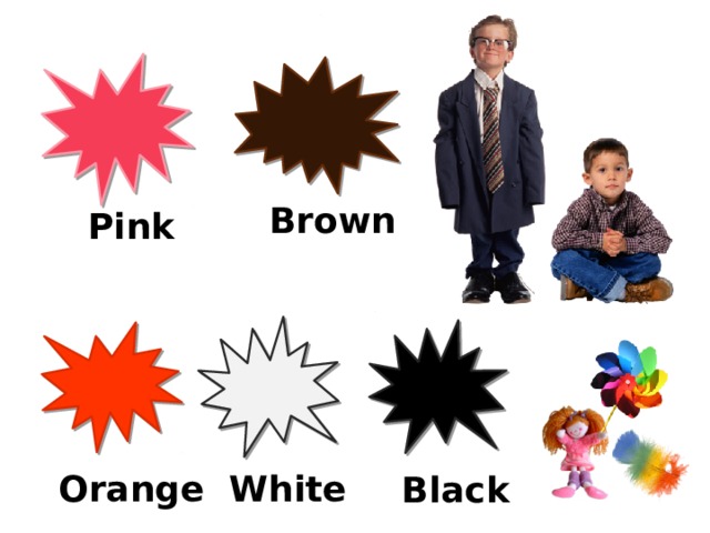 Brown Pink Orange White Black 