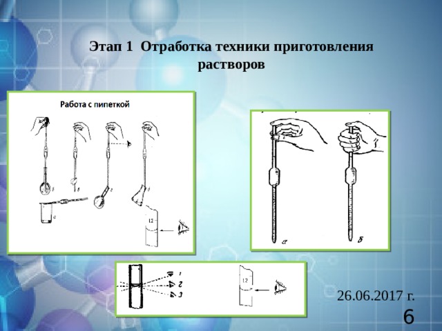 Этап 1 Отработка техники приготовления растворов 26.06.2017 г.  