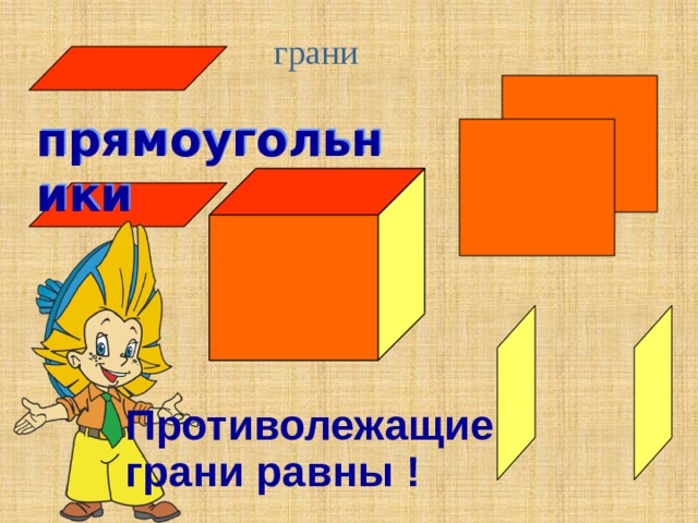 грани прямоугольники Противолежащие грани равны ! 