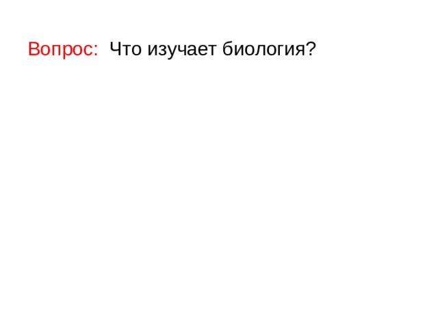 Вопрос: Что изучает биология? 