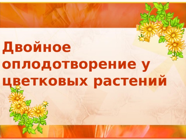 Двойное оплодотворение у цветковых растений 