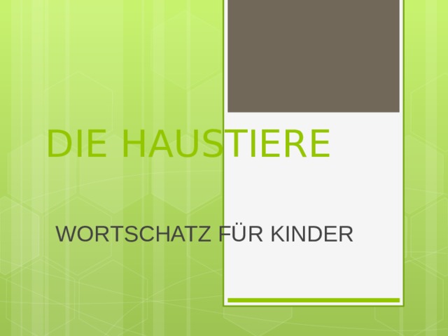 DIE HAUSTIERE WORTSCHATZ FÜR KINDER 